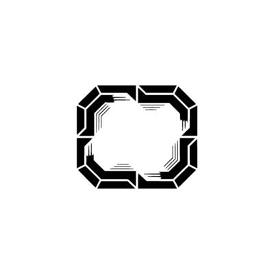 Geometric Octagon Frame in Black and White, Modern Minimalism