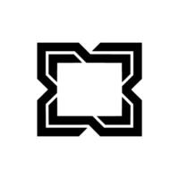 Geometric Border Element Black White Pattern, Modern Minimalist Style vector