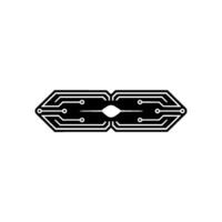 Abstract Circuit Board Arrow With Light Effects vector