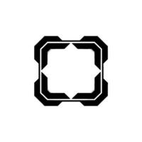 Geometric Cyberpunk Template Abstract Black White vector