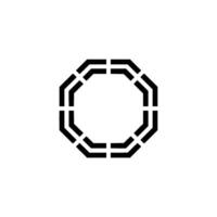 Geometric Abstract Octagon With Parallel Lines, Minimalist vector