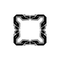 Futuristic Frame Abstract Tech Border With Metallic Accents vector