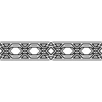 Geometric Border Ornament Black Tribal Pattern on White Background vector