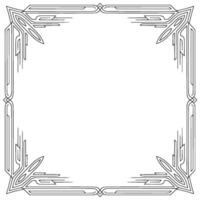Art Deco Frame Outline, Geometric Border, Elegant Decorative Element vector
