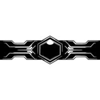 Sleek Techy Hexagon Modern Black White Banner vector