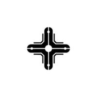 Minimalist Cross , Geometric , Black White vector