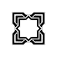 Geometric Black White Ornamental Frame Minimalist vector
