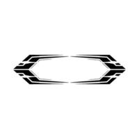 Futuristic Black Hexagon Frame With White Highlights on Gray vector