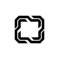 Geometric Black and White Modern Square Frame vector