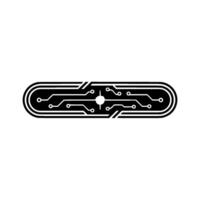 Minimalist Circuit Board Black White Tech vector