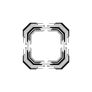 minimalista tecnología marco futurista circuitos, geométrico , digital concepto vector