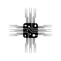 Abstract Cpu Microchip Minimalist Tech vector