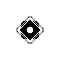 Geometric Black White Starburst Emblem, Minimalist , Modern Style vector