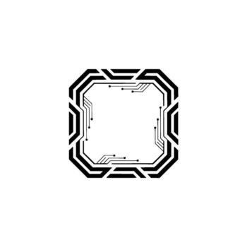 tecnología marco con circuitos, minimalista para digital interfaces vector