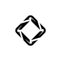 Abstract Black and White Symbol Interlocking Shapes vector