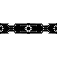 Futuristic Tech Border With Geometric Shapes, Black and White vector