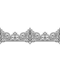 Elegant Black Scrollwork Border on White Background vector