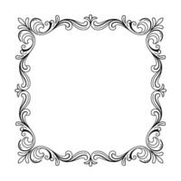 Elegant Floral Frame, Vintage Swirls, Decorative Border on Gradient Background vector