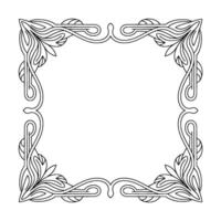 Art Nouveau Frame Border Black and White Decorative Element vector