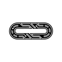 Abstract Tech Circuit Board Element Black White Minimalist vector