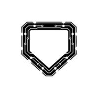 Digital Shield Circuit Board, Abstract Tech Frame on White Background vector