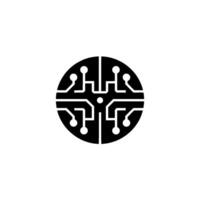 Minimalist Tech Black Circuit Board on White Background vector