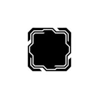 Futuristic Interface Element Black Square With White Border vector