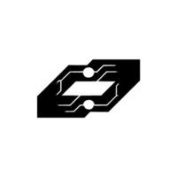 Geometric Tech , Circuit Board , Futuristic Abstract, White Background vector