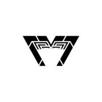 Geometric M in Modern Style vector
