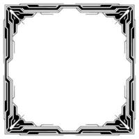 Geometric Art Deco Frame With Empty Center, Black and White vector