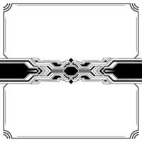 Art Deco Geometric Frame With Circuit Board Elements Illustration vector