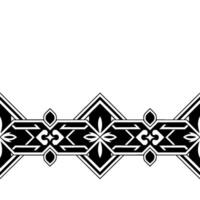 Geometric Border Black White Ornamental Pattern on White Background vector