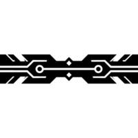 Geometric Tech Element Black White, Minimalist, Modern vector