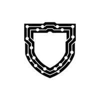 Tech Shield Circuit Board Security, Modern Minimalist vector
