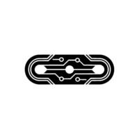 Abstract Circuit Board Minimalist Tech on White Background vector