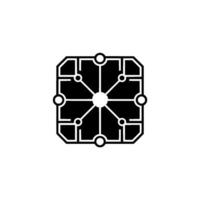 Geometric Circuitry , Glowing Center, Modern Tech vector
