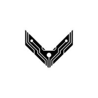 Techy Circuit in a Minimalist Style vector