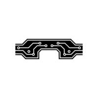 Black Circuit Board on White Background vector