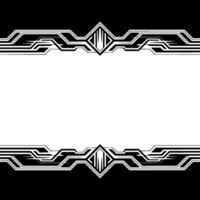 Geometric Art Deco Frame, Black White, Empty Space for vector