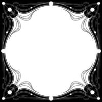 Elegant Art Nouveau Frame With Gradients, Black and White, Invitation Template vector