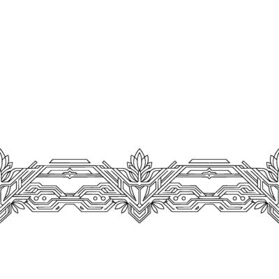 Elegant Art Deco Border, Black and White Ornament