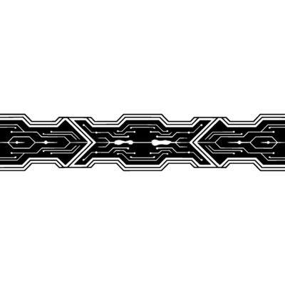 Futuristic Circuit Board Banner on White Background