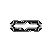 Circuit Board Abstraction Minimalist Tech on White vector