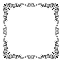 Elegant Black and White Swirl Frame , Decorative Border Element vector