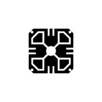 Abstract Tech Black White Circuit Board vector