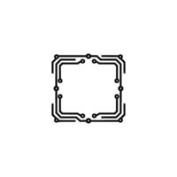 Circuit Board Square Frame on Gray Background Tech vector