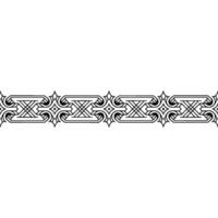 Geometric Ornamental Border Element, Black Lines, White Background, vector