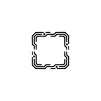 Futuristic Circuit Board Frame on Light Gray Background vector