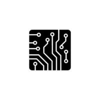 Minimalist Black Circuit Board on Light Background vector