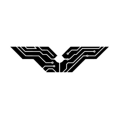 Abstract Tech Wing Circuit Board in Minimalist Style